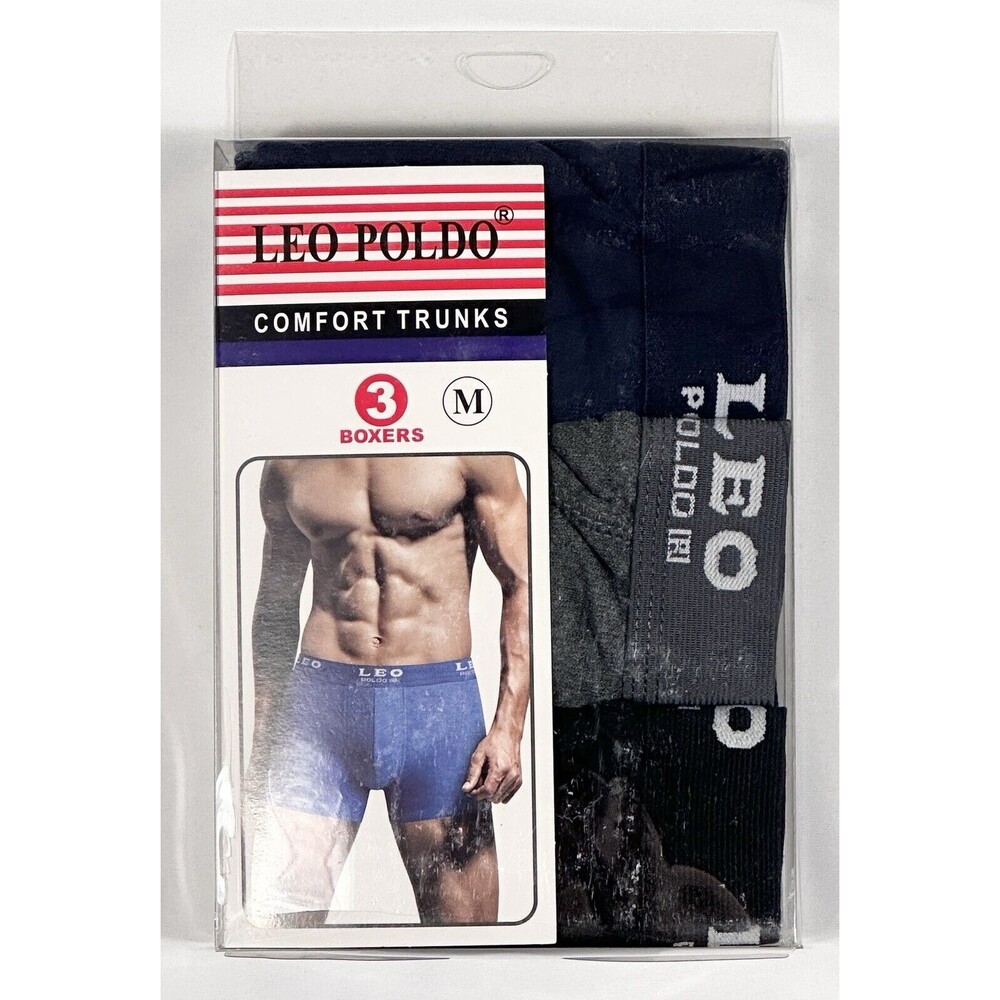 Medium Leo Poldo Comfort Trunks Boxer Briefs 3 Pack